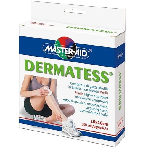 Master Aid Dermatess Gauze Αποστειρωμένες, Υποαλλεργικές, Αντικολλητικές Γάζες Πολλαπλών Χρήσεων 12 Τεμάχια - 10x10cm